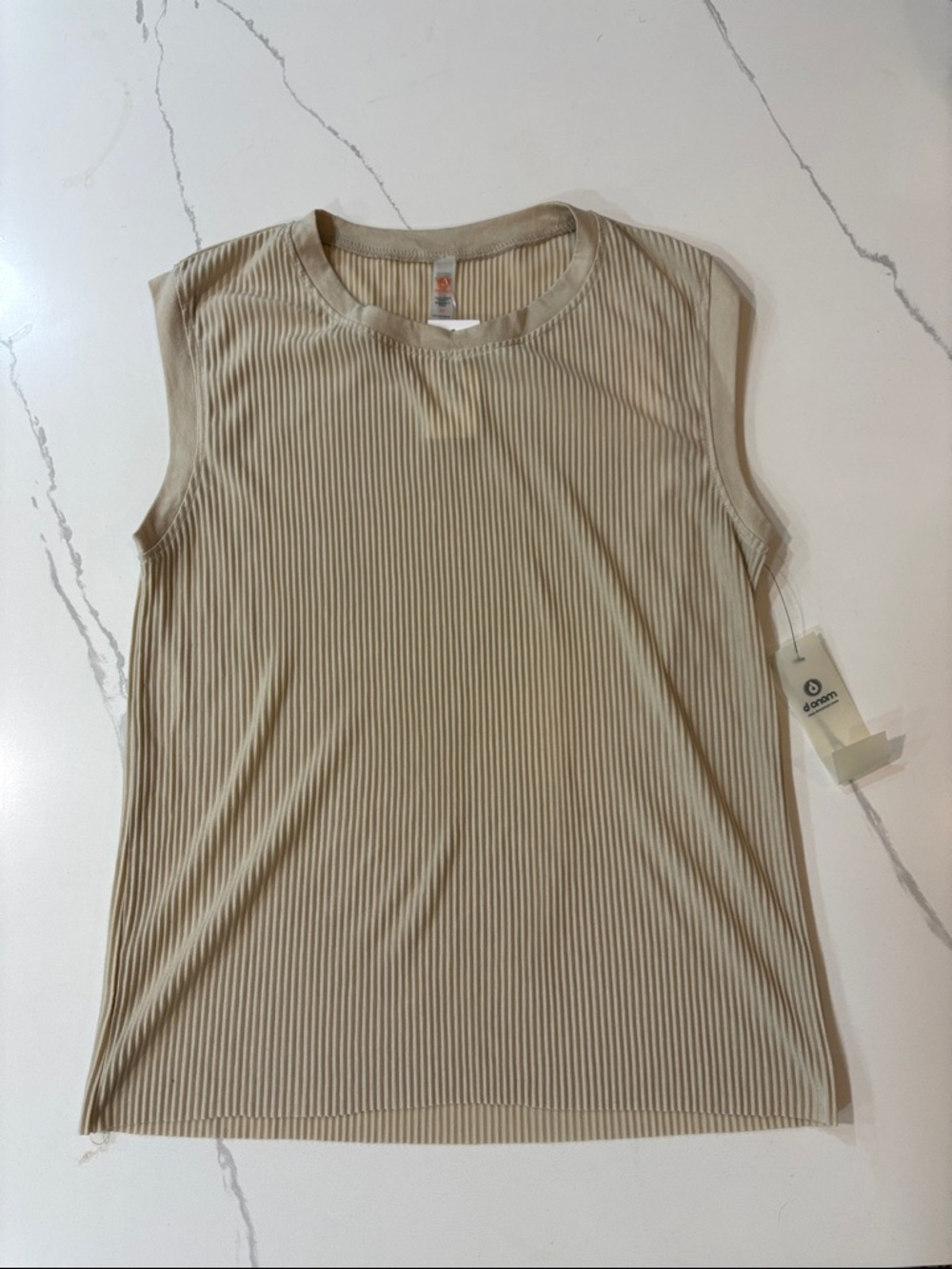 Mono B Ribbed Sleeveless Tank Top - Beige